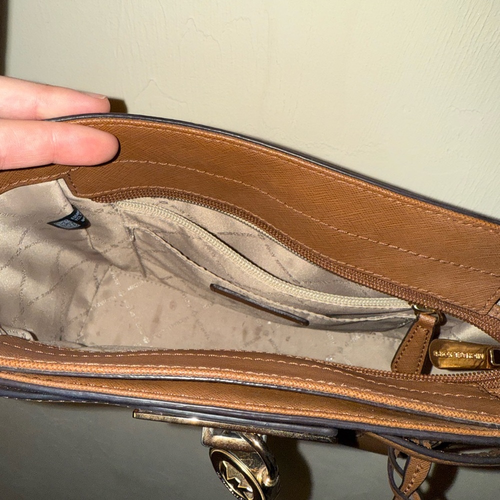 Michael Kors Brown Crossbody Bag with Gold Accents - Picture 3 of 6